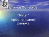 Kristijono Donelaičio apibendrinimas