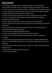 Dialogue about volunteering