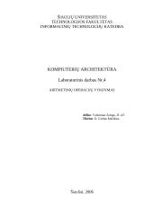 Aritmetinių operacijų vykdymas