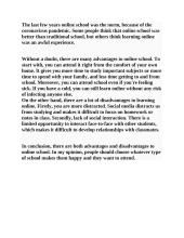 Online school cons and pros