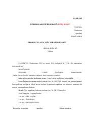 UAB „Rūbų rojus“ apibūdinimas ir veiklos dokumentai. Dokumentų valdymo projektinis darbas  11 puslapis