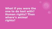 Testing products on animals