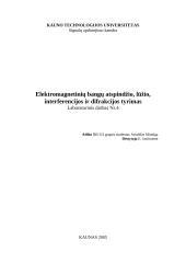 Elektromagnetinių bangų atspindžio, lūžio, interferencijos ir difrakcijos nustatymas