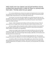 Most artists earn low salaries and should therefore receive funding