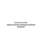 Kaitinimo elemento naudingumo koeficiento nustatymas