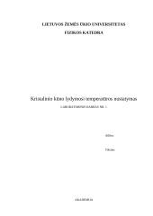 Kristalinio kūno lydymosi temperatūros skaičiavimas