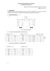 Lauko tranzistoriaus tyrimo ataskaita ir skaičiavimai 1 puslapis