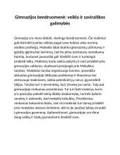 Gimnazijos bendruomenė: veikla ir saviraiškos galimybės