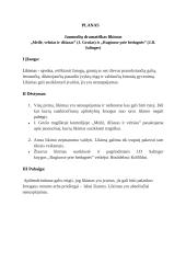 Jaunuolių dramatiškas likimas - kalba su planu