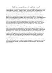 Kodėl svarbu ginti savo žmogiškąją vertę (rašinys)