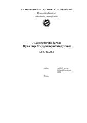 Ryšio tarp dviejų kompiuterių tyrimas