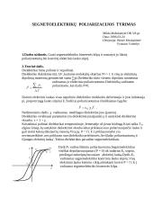Segnetoelektrikų poliarizacijos tyrimas