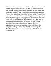 Paragraph - procrastination