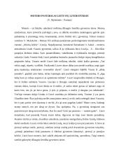 Moters paveikslas lietuvių literatūroje (V. Mykolaitis – Putinas)