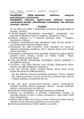 Kalbos planas: aptarkite biblinius motyvus pasirinktuose 2 kūriniuose