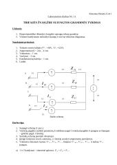 Trifazės žvaigžde sujungtos grandinės eksperimentinis tyrimas