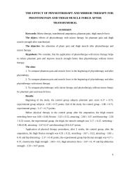 Kineziterapijos ir grįžtamojo ryšio poveikis fantominiams skausmams ir šlaunies raumenų jėgai po šlaunies amputacijos  5 puslapis