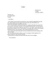 Formal letter: protest against scrapheap