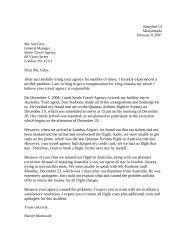 Letter of complain for a travel agency