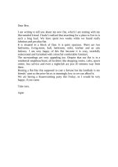 Letter to a friend about a new flat