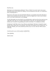 Letter: application letter for a flat