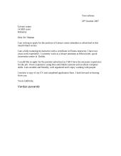 Letter: covering letter about an attendant position