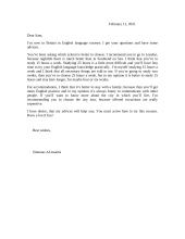 Letter: formal letter about courses