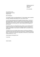 Letter: information letter