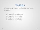  1830-1831 sukilimas. Testas su atsakymais 2 puslapis