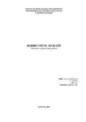 Darbo vietų analizė