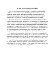 Trash and the Environment