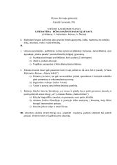 Literatūra - būdas pažinti pasaulį ir save. Planas