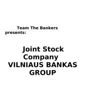 Įmonės pristatymas: Joint Stock Company Vilniaus bankas Group