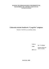 Įmonės steigimas: UAB "CargoNet"