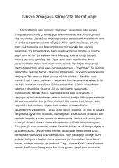Laisvo žmogaus samprata literatūroje