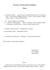 Literatūra - istorinės patirties liudijimas (kalbėjimas su planu)