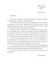 Letter to a friend about Lithuania