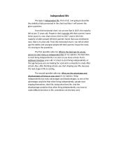 Independent life - describing chart