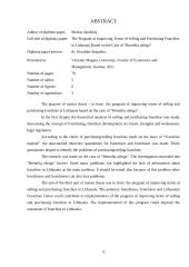 Franšizės pirkimo ir pardavimo sąlygų gerinimo Lietuvoje programa restoranų tinklo „Bernelių užeiga“ pavyzdžiu 3 puslapis