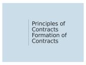 Principles of Contracts Formation of Contracts