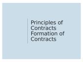 Principles of Contracts Formation of Contracts
