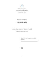 Organizacijos veiklos analizė: Vilniaus kolegija