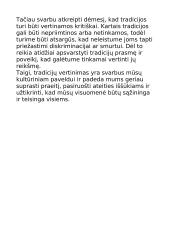 Kodėl reikia vertinti tradicijas? 2 puslapis