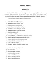 Produkto analizė: šokoladas "Karūna"