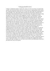 Voting age should be lower