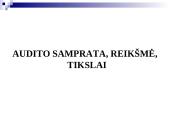 Audito samprata, reikšmė, tikslai 