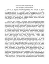 Moters paveikslas lietuvių literatūroje (Šatrijos Ragana, Marius Katiliškis)