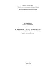 Teisinio teksto aiškinimas: H. Kelzenas "Grynoji teisės teorija"
