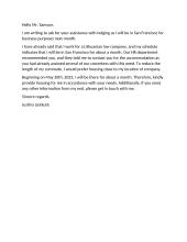 Letter to ask for your assistance