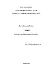 Turistinis maršrutas: Italija